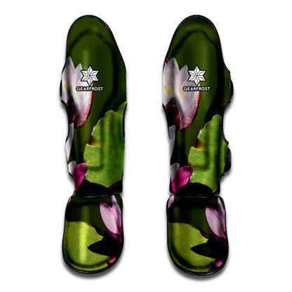 Pink Water Lilies Print Muay Thai Shin Guard