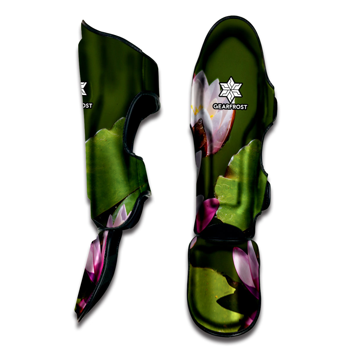 Pink Water Lilies Print Muay Thai Shin Guard