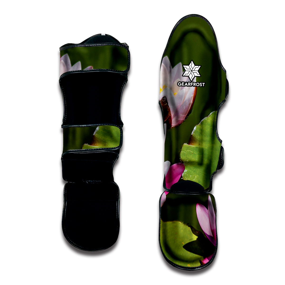 Pink Water Lilies Print Muay Thai Shin Guard