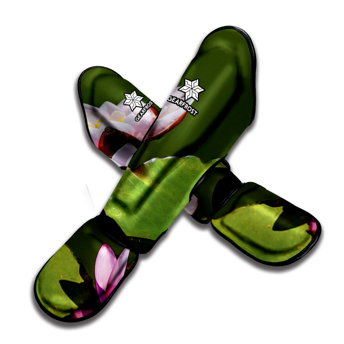 Pink Water Lilies Print Muay Thai Shin Guard