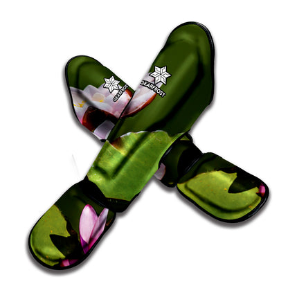 Pink Water Lilies Print Muay Thai Shin Guard