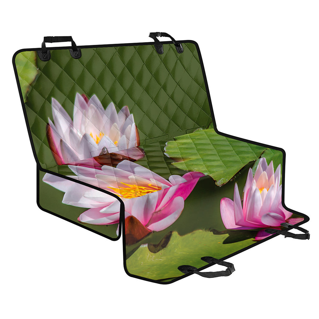 Pink Water Lilies Print Pet Car Back Seat Cover