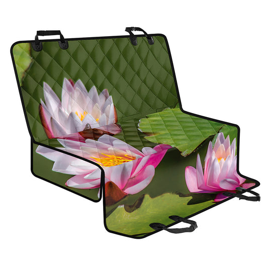 Pink Water Lilies Print Pet Car Back Seat Cover