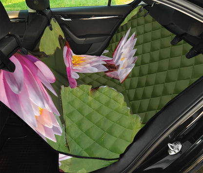 Pink Water Lilies Print Pet Car Back Seat Cover