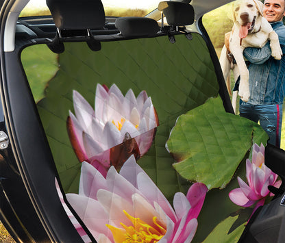 Pink Water Lilies Print Pet Car Back Seat Cover