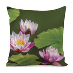 Pink Water Lilies Print Pillow Cover