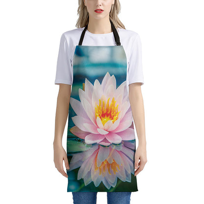 Pink Water Lily Print Apron