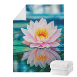 Pink Water Lily Print Blanket