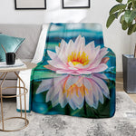 Pink Water Lily Print Blanket