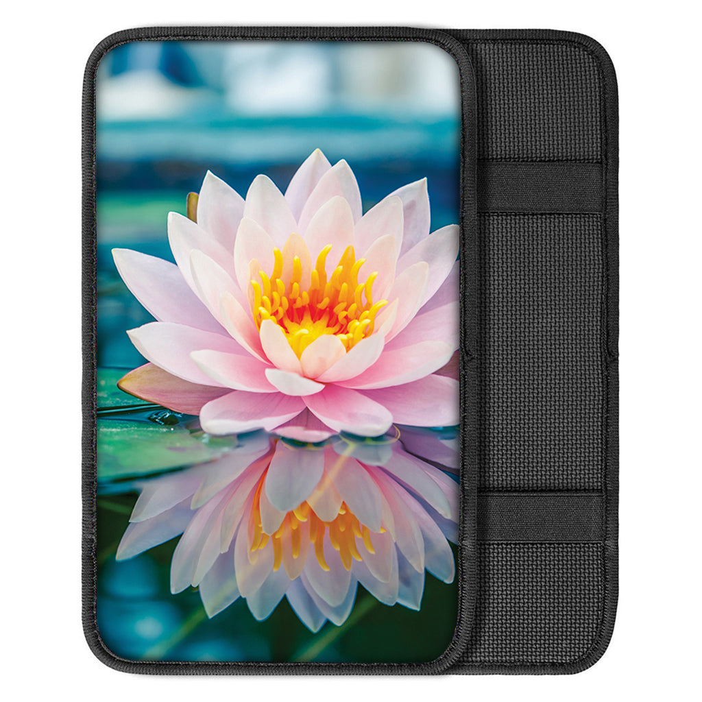 Pink Water Lily Print Car Center Console Cover