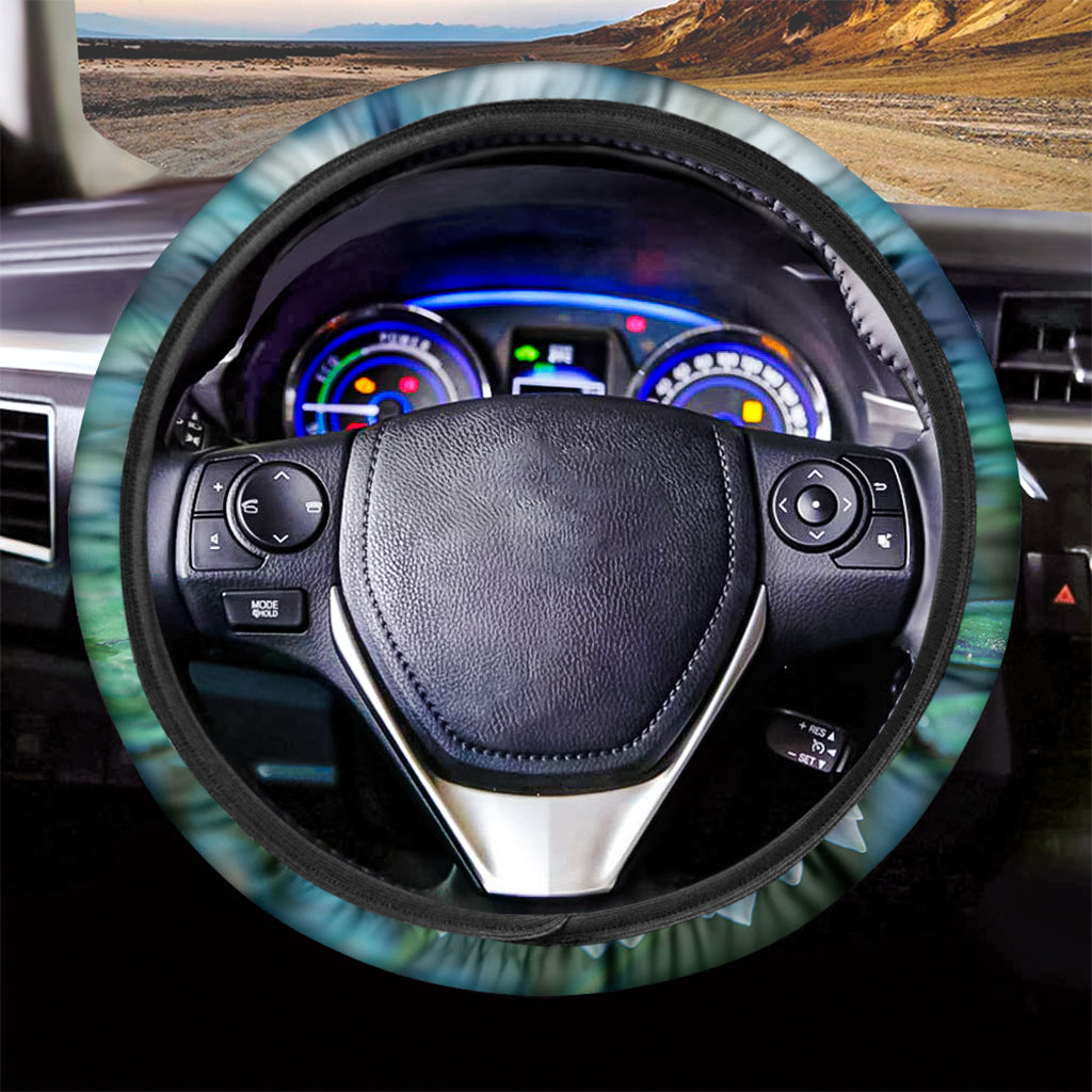 Pink Water Lily Print Car Steering Wheel Cover