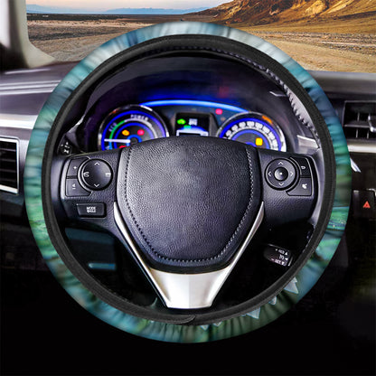 Pink Water Lily Print Car Steering Wheel Cover