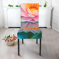 Pink Water Lily Print Dining Chair Slipcover