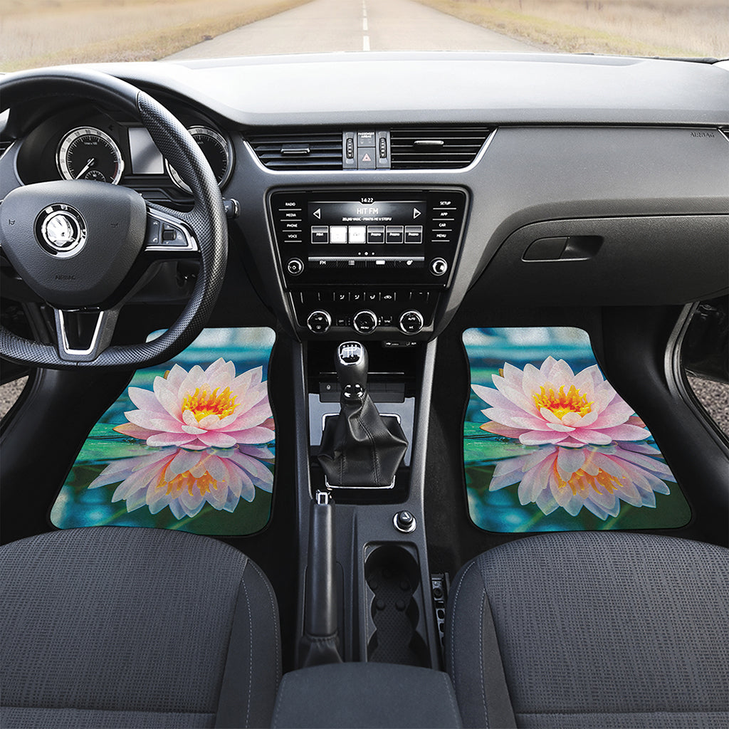 Pink Water Lily Print Front Car Floor Mats