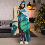 Pink Water Lily Print Hooded Blanket