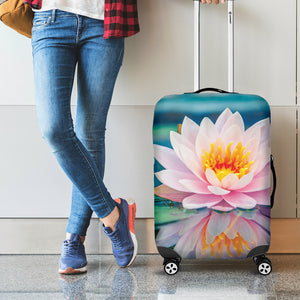 Pink Water Lily Print Luggage Cover