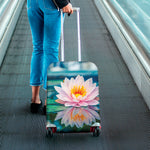 Pink Water Lily Print Luggage Cover