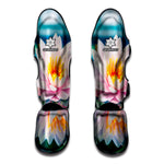 Pink Water Lily Print Muay Thai Shin Guard