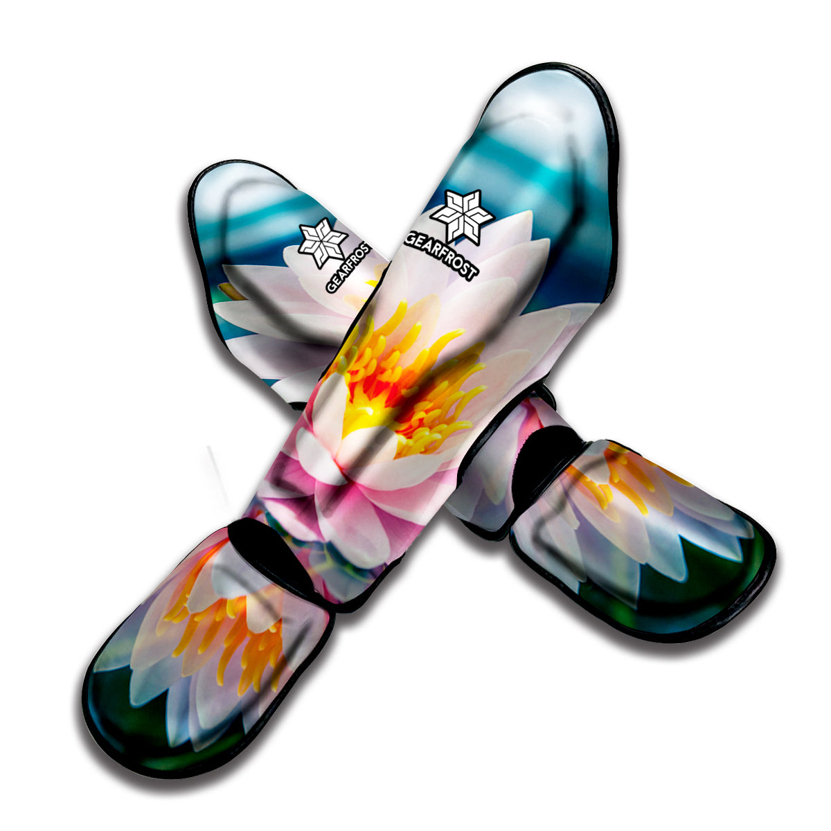 Pink Water Lily Print Muay Thai Shin Guard