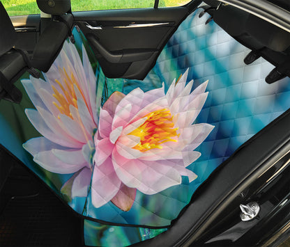 Pink Water Lily Print Pet Car Back Seat Cover
