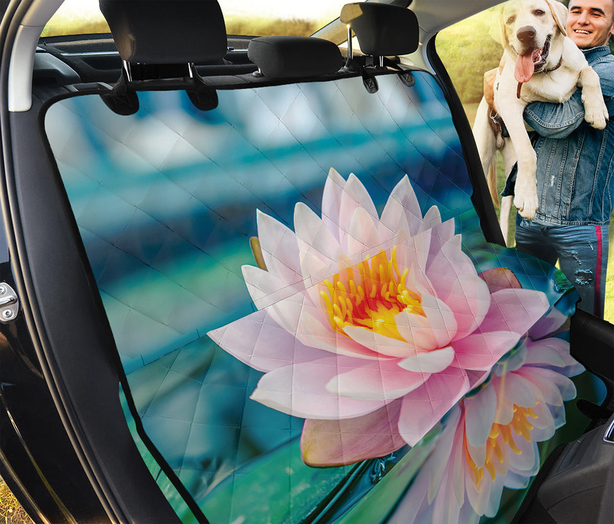Pink Water Lily Print Pet Car Back Seat Cover