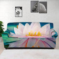 Pink Water Lily Print Sofa Cover