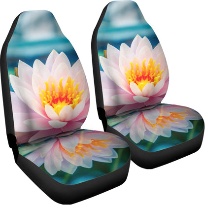Pink Water Lily Print Universal Fit Car Seat Covers