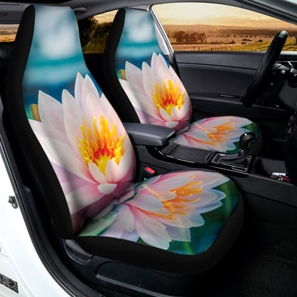 Pink Water Lily Print Universal Fit Car Seat Covers