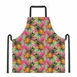 Pink Watercolor Pineapple Pattern Print Apron