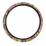 Pink Watercolor Pineapple Pattern Print Car Steering Wheel Cover