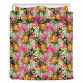 Pink Watercolor Pineapple Pattern Print Duvet Cover Bedding Set