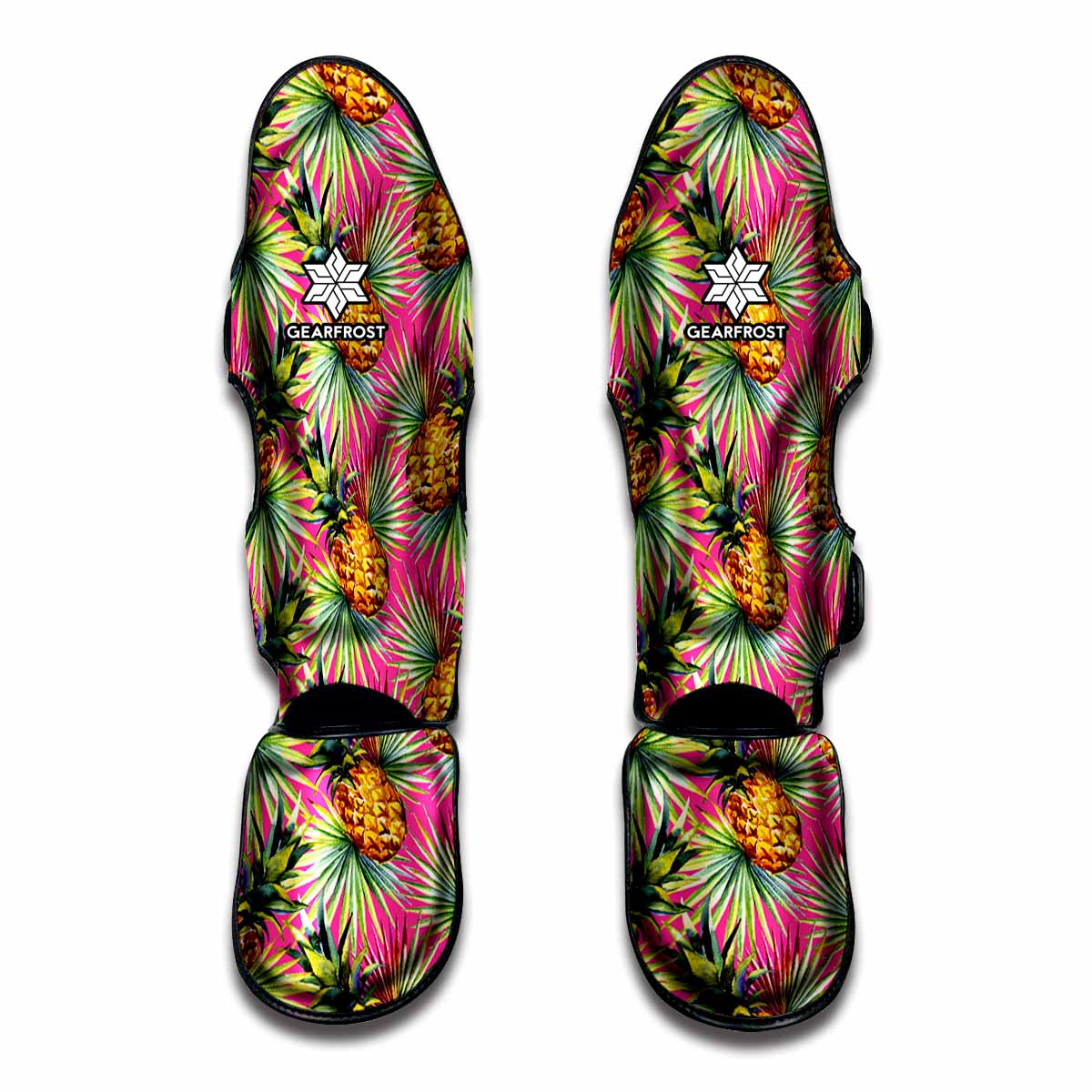 Pink Watercolor Pineapple Pattern Print Muay Thai Shin Guard