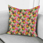 Pink Watercolor Pineapple Pattern Print Pillow Cover