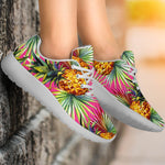 Pink Watercolor Pineapple Pattern Print Sport Shoes GearFrost