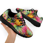 Pink Watercolor Pineapple Pattern Print Sport Shoes GearFrost