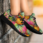Pink Watercolor Pineapple Pattern Print Sport Shoes GearFrost