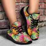 Pink Watercolor Pineapple Pattern Print Sport Shoes GearFrost