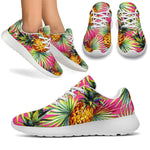 Pink Watercolor Pineapple Pattern Print Sport Shoes GearFrost