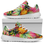 Pink Watercolor Pineapple Pattern Print Sport Shoes GearFrost
