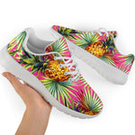 Pink Watercolor Pineapple Pattern Print Sport Shoes GearFrost