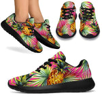 Pink Watercolor Pineapple Pattern Print Sport Shoes GearFrost