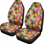 Pink Watercolor Pineapple Pattern Print Universal Fit Car Seat Covers