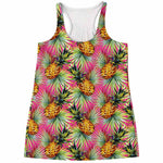 Pink Watercolor Pineapple Pattern Print Women's Racerback Tank Top