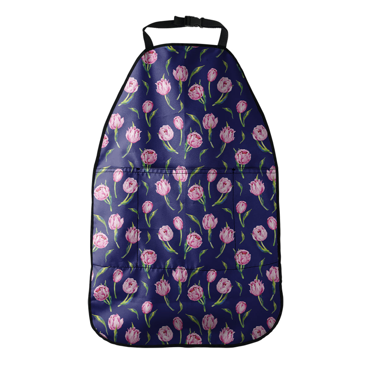 Pink Watercolor Tulip Flower Print Car Seat Organizers