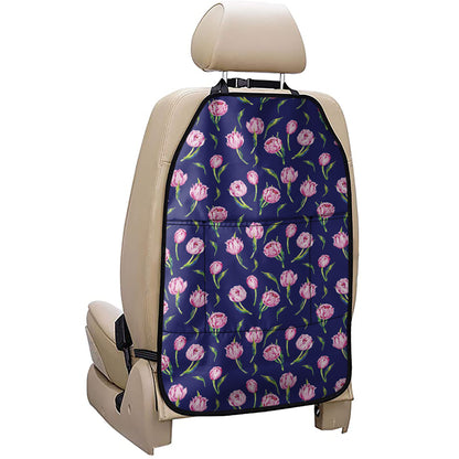 Pink Watercolor Tulip Flower Print Car Seat Organizers