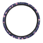 Pink Watercolor Tulip Flower Print Car Steering Wheel Cover