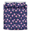 Pink Watercolor Tulip Flower Print Duvet Cover Bedding Set