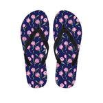 Pink Watercolor Tulip Flower Print Flip Flops