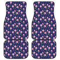 Pink Watercolor Tulip Flower Print Front and Back Car Floor Mats