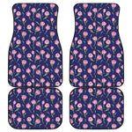 Pink Watercolor Tulip Flower Print Front and Back Car Floor Mats